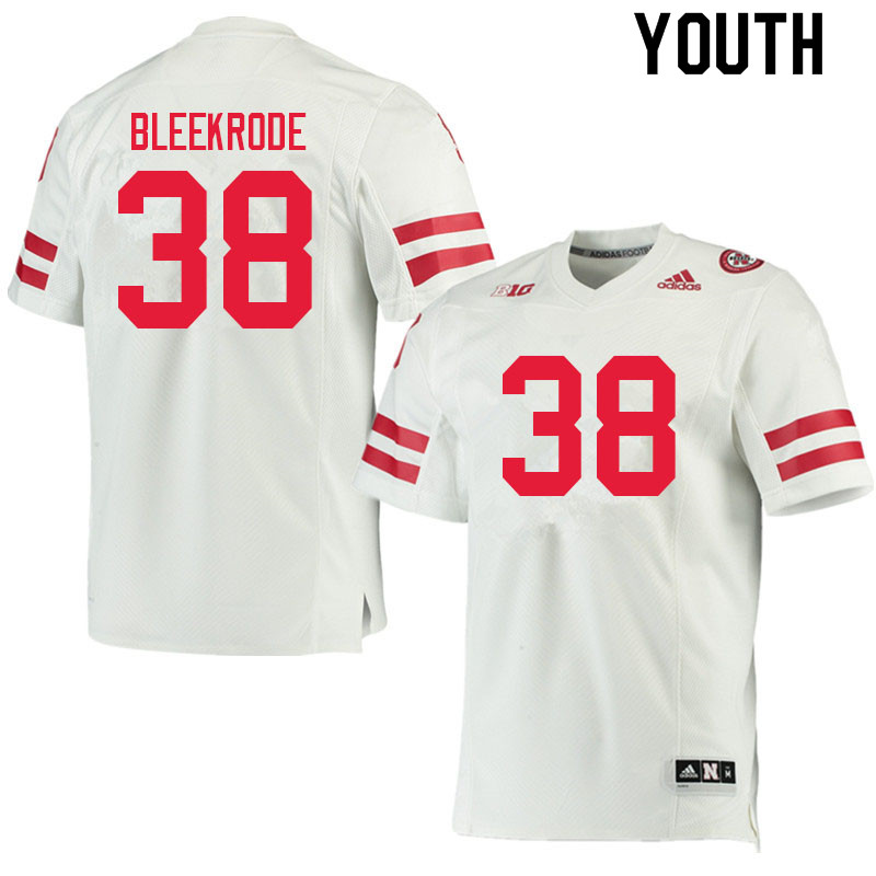 Youth #38 Timmy Bleekrode Nebraska Cornhuskers College Football Jerseys Sale-White - Click Image to Close